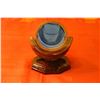 Image 2 : WOOD COASTER ROUND W/AGATE DISC 80MM BLUE