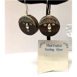 Sterling Silver W/ Wood Earring