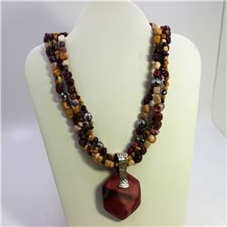 Mookaite Necklace With Pendant Red