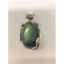 Oval Labradorite Fancy Style Ss Pendant