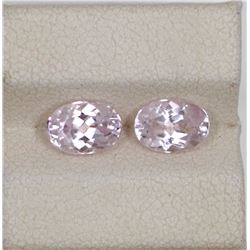 2.13ct Morganite oval match pair cut