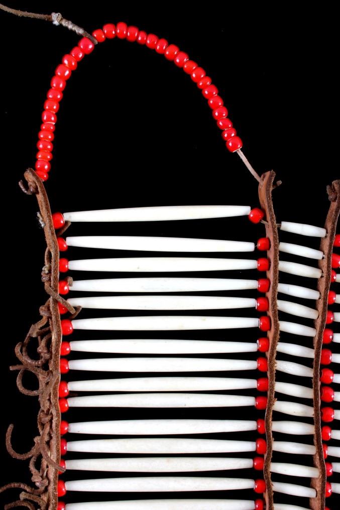 Plains Indian beaded Hair Pipe Breast Plate