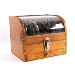 Antique Watchmaker Staking Tool Set w/ Oak Case