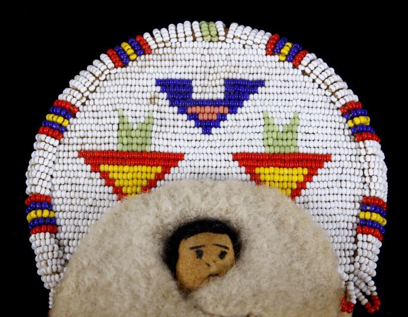 Sioux Beaded Geometric Pattern Papoose Cradleboard