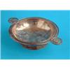 Image 1 : An Omar Ramsden hammered silver bowl, with laurel wreath handles, set shields one engraved with a...