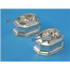 Image 1 : A pair of George I silver trencher salts, of canted rectangular form, London 1725, marks rubbed,...