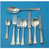 Image 1 : A plated eighty five piece Kings Pattern canteen, comprising twelve table knives, dessert knives,...