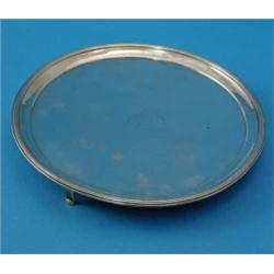 A George III silver salver, with reeded rim and three scroll legs, makers Peter, Ann & William Ba...