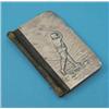 Image 1 : An Edwardian silver mounted leather card wallet of golfing interest, decorated with a golfer in t...