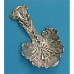 A Victorian silver caddy spoon, modelled as an acanthus leaf, maker J.T. Birmingham 1841...