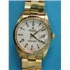 Image 1 : A gentleman's 18k gold Rolex Oyster Perpetual Date wrist watch, with white Roman dial, original 1...