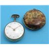 Image 1 : A George III gilt metal and tortoiseshell pair case pocket watch with outer case 'seaweed' decora...