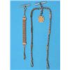 Image 1 : A 9ct gold fancy link albert and a fob chain....