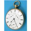 Image 1 : A Victorian 18ct gold keywind pocket watch with engine turned case and enamelled Roman dial with...