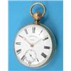 Image 1 : A George III 18ct gold keywind pocket chronometer the plain case with engraved ball pendant and m...