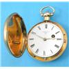 Image 1 : A George III 18ct gold keywind lever hunter with initialled engine turned case with inscribed dat...