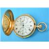 Image 1 : A Victorian 18ct gold keyless minute repeating hunter chronograph the plain case with rim button...