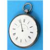 Image 1 : A William IV silver pedometer winding pocket watch, with engine turned case, enamelled Roman dial...