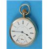Image 1 : A Victorian 18ct gold keyless pocket watch with plain case and enamelled Roman dial with subsidia...