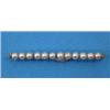 Image 1 : A white gold bar brooch, set with a row of 12 cultured pearls, flanked by rose cut diamond termin...