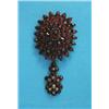 Image 1 : A Victorian garnet set brooch, with detachable drop set further garnets and seed pearls...