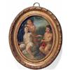 Image 1 : 19th C Continental School oil on board, Nude and putti in a garden, Oval, 3.5 x 2.75 ins....