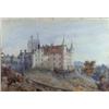 Image 1 : Cheeseman pair of watercolours, English street scene and view of a Schloss, one signed, 14.5 x 21...