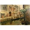 Image 1 : C Pavek oil on canvas, Venetian canal side scene, indistinctly signed, 28 x 40 ins....