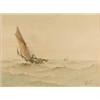 Image 1 : Ernest Albert watercolour, 'Running before the wind', signed, 11 x 14.5 ins....