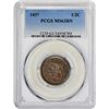 Image 1 : Choice BN Uncirculated 1857 Half Cent 1857 Half Cent C-1, B-1. Rarity-2. MS-63 BN PCGS.