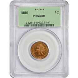 Choice RB Proof 1880 Cent 1880 Cent Proof-64 RB PCGS. OGH.