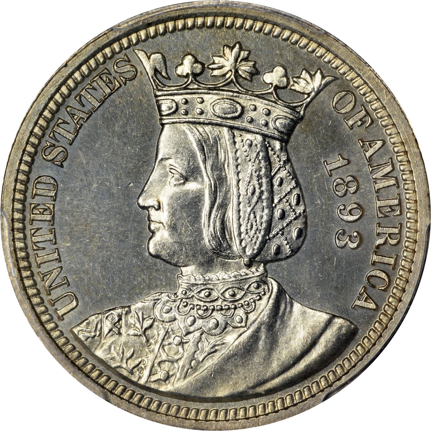 Brilliant 1893 Isabella Quarter Dollar 1893 Isabella Quarter. MS63 PCGS.