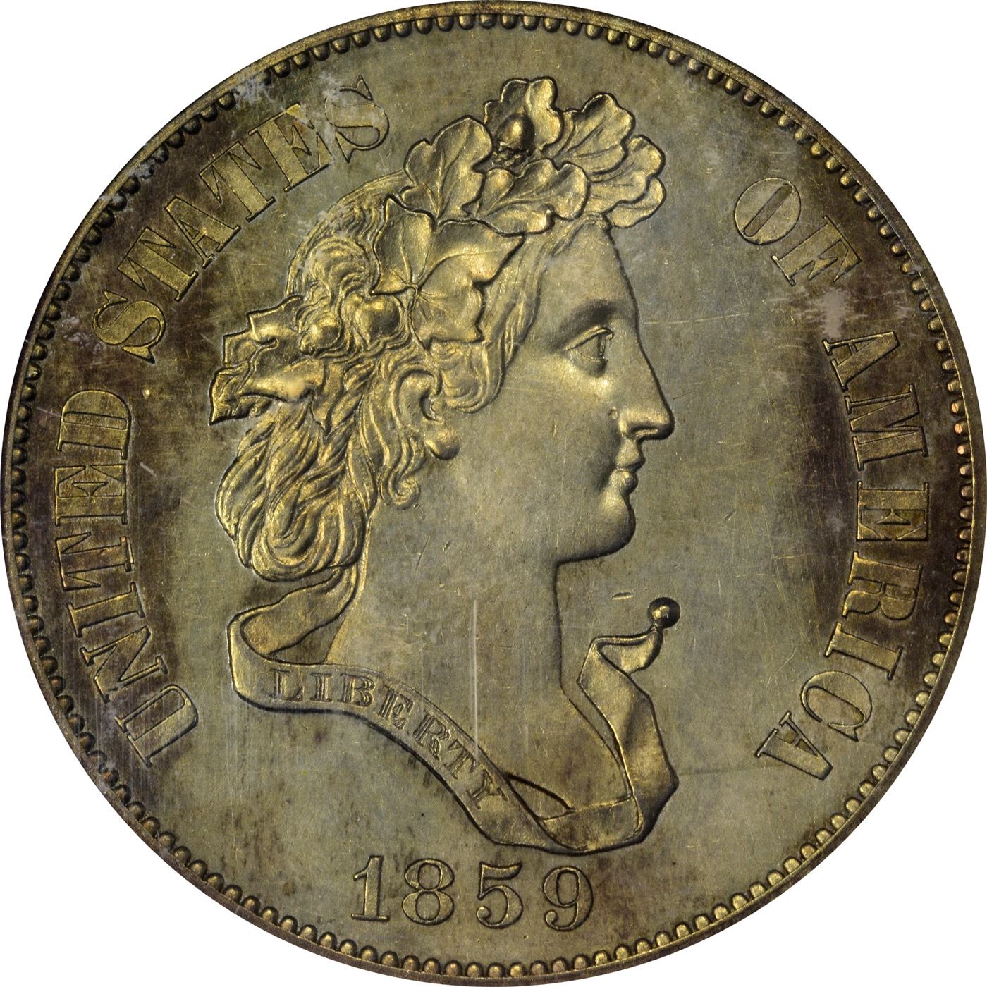 Popular Pattern 1859 Half Dollar Longacre’s French Head 1859 Pattern