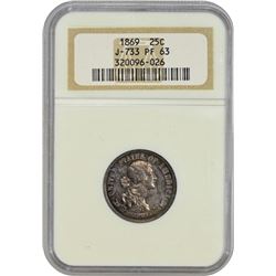 Popular 1869 Standard Silver Quarter Pattern 1869 Pattern Quarter. Judd-733, Pollock-814. Silver. Re