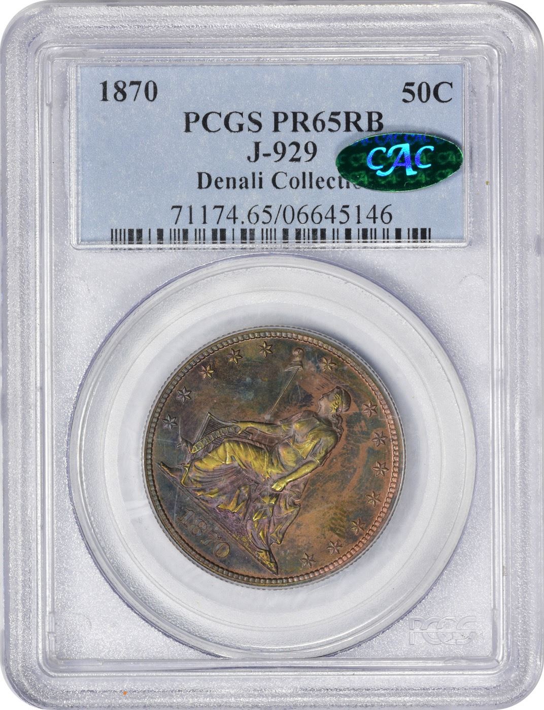 Proof Copper 1870 Standard Silver Half Dollar Finest RB Proof Certified ...