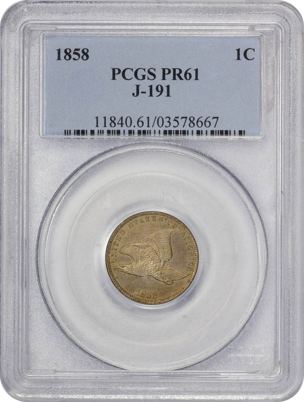 Proof pattern 1858 flying eagle cent 1858 pattern cent judd 191