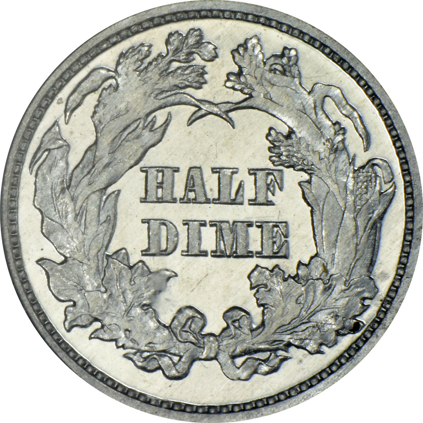 Finest Gem Proof 1869 Half Dime Pattern Judd-693, Aluminum 1869 Pattern ...