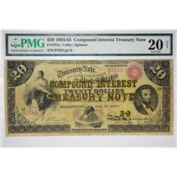 1864 $20 Compound Interest Treasury Note Fr. 191a. 1864 $20 Compound Interest Treasury Note. PMG Ver