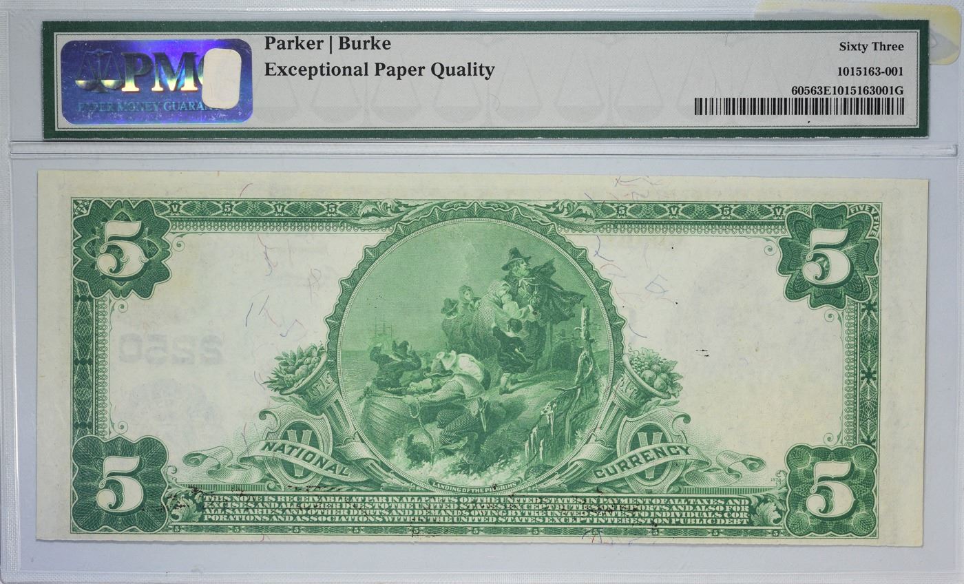 Bristol, Connecticut. Bristol NB. 1902 5 Plain Back. Fr. 605. Charter