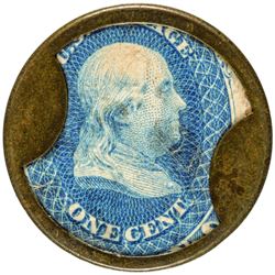 Ayer's Cathartic Pills. 1 Cent, Short Arrows. HB-3, EP-2, S-2. Choice Very Fine.