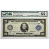 Image 1 : Fr. 975. 1914 $20 Federal Reserve Note. Blue Seal. Philadelphia. PMG Choice Uncirculated 64.