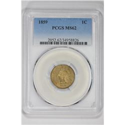 1859 1C. MS 62 PCGS