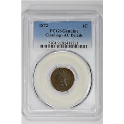 1872 1C Genuine. AU Details PCGS