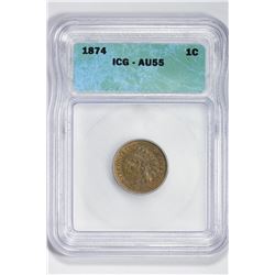 1874 1C Indian Cent. AU 55 ICG