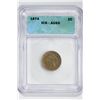 Image 1 : 1874 1C Indian Cent. AU 55 ICG