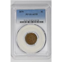 1879 1C. AU 55 PCGS