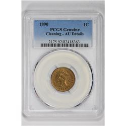 1890 1C Genuine. AU Detail PCGS