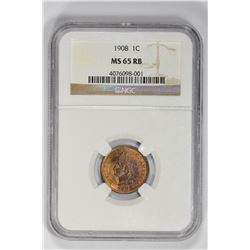 1908 1C Indian Cent. MS 65 NGC