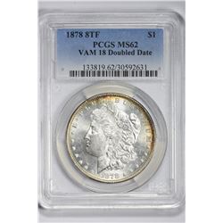 1878 $1. MS 62 PCGS