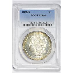 1878 S $1. MS 64 PCGS